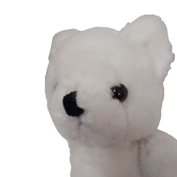 Baby Teddy Bear 8" WHITE Moveable Limbs Realistic Felt Hands Feet Rare Vintage - Picture 2 of 10